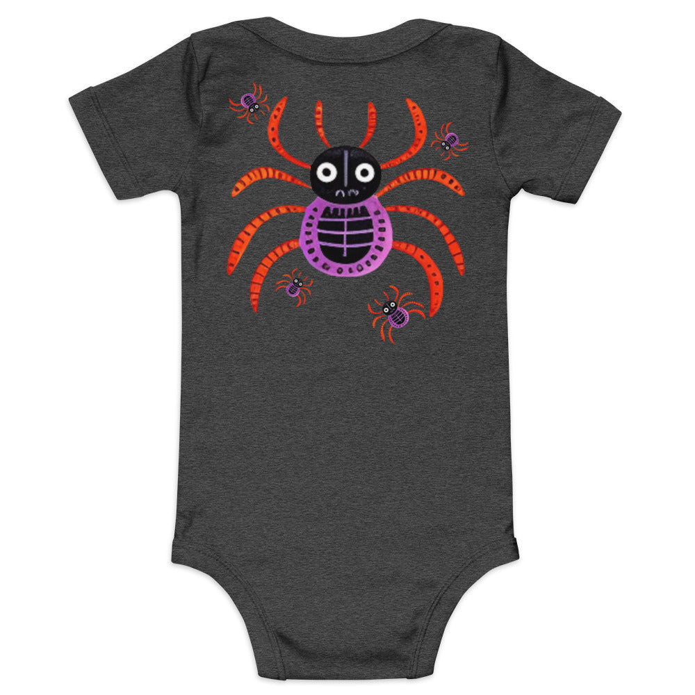 Striped Spider Critter #01 Baby short sleeve one piece