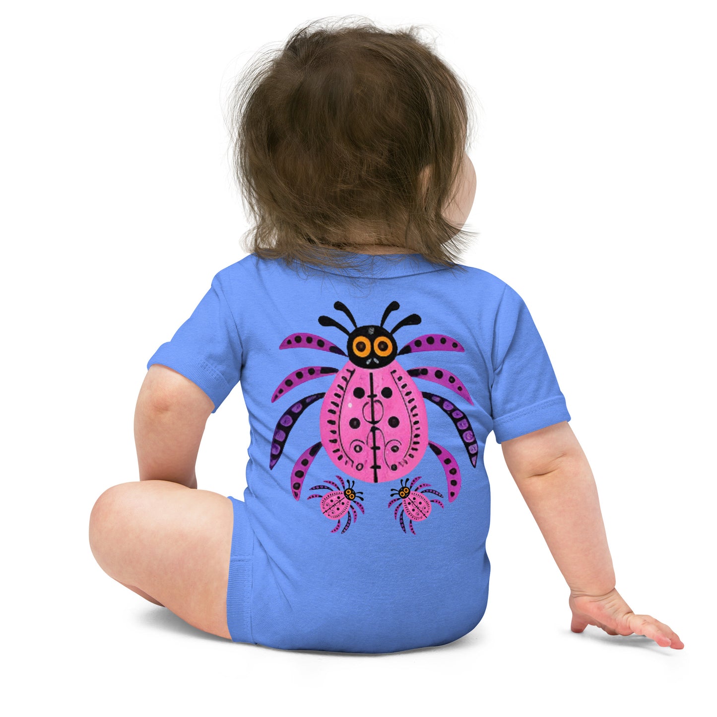 Striped Spider Critter #03 Baby short sleeve one piece