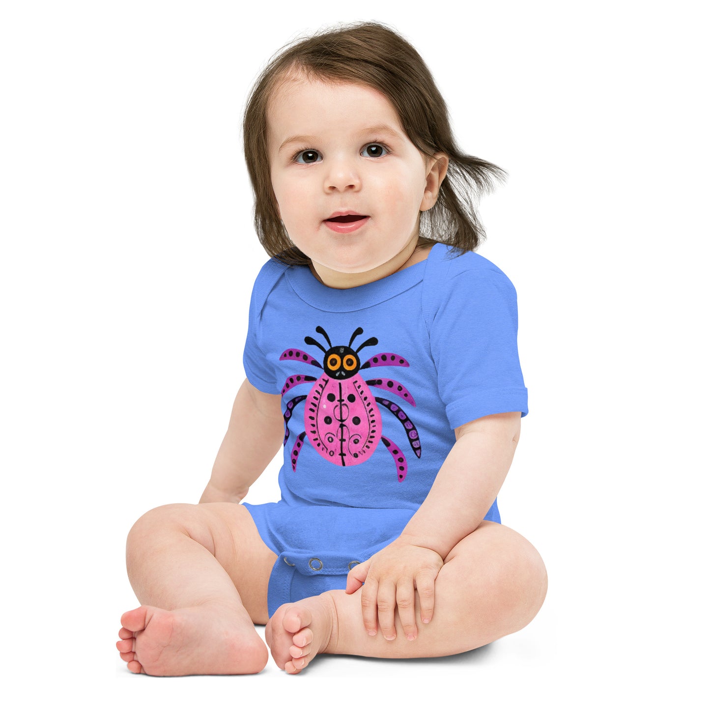 Striped Spider Critter #03 Baby short sleeve one piece