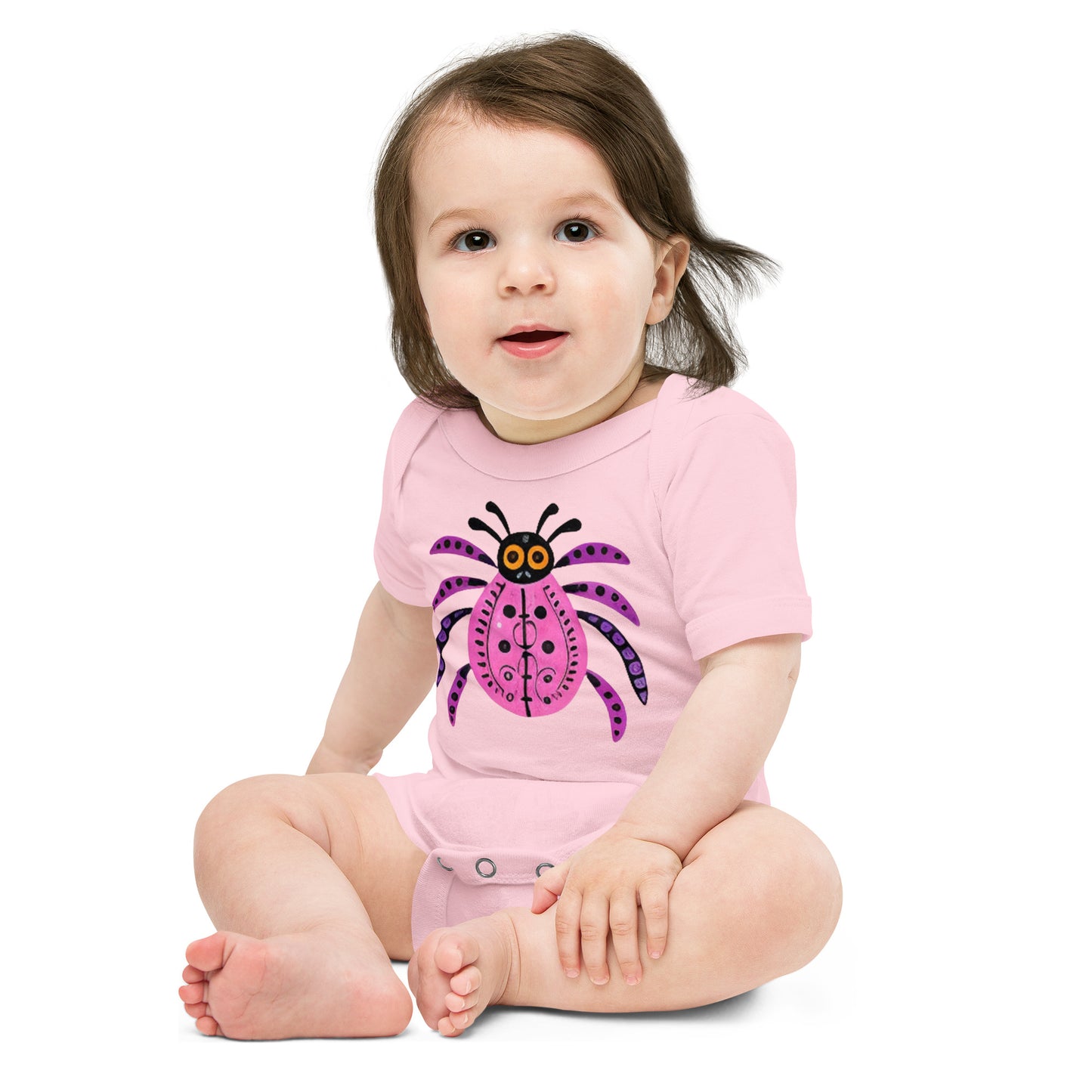 Striped Spider Critter #03 Baby short sleeve one piece