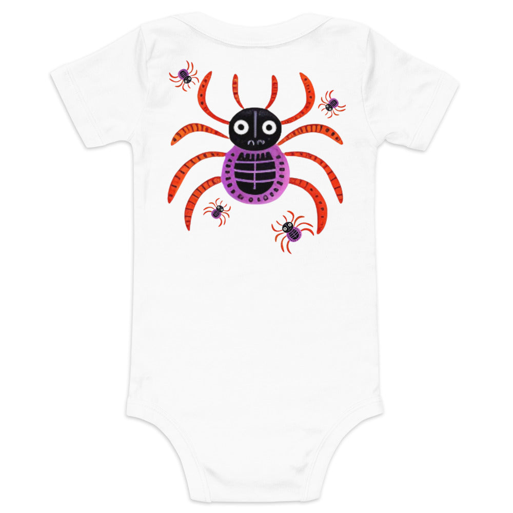 Striped Spider Critter #01 Baby short sleeve one piece