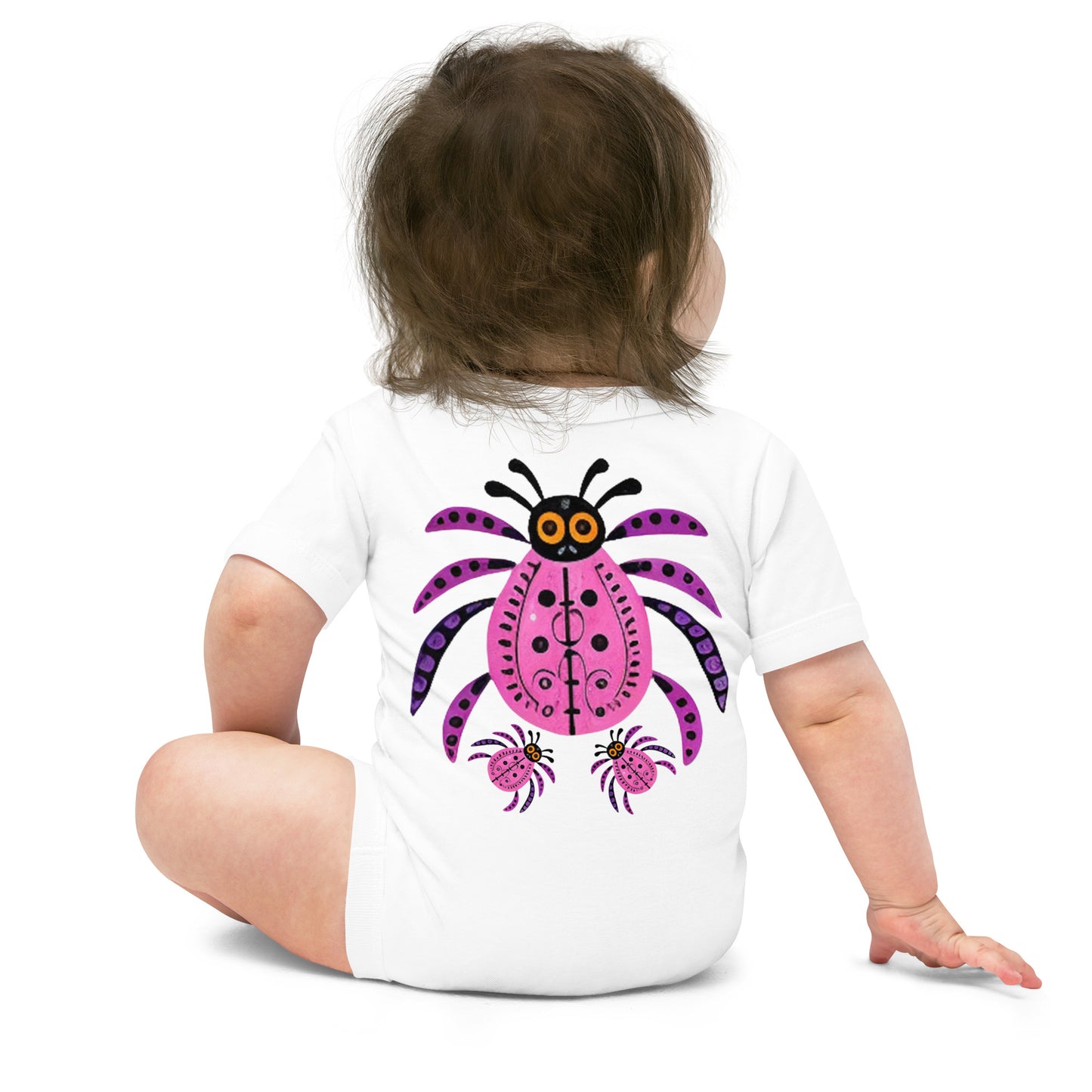 Striped Spider Critter #03 Baby short sleeve one piece