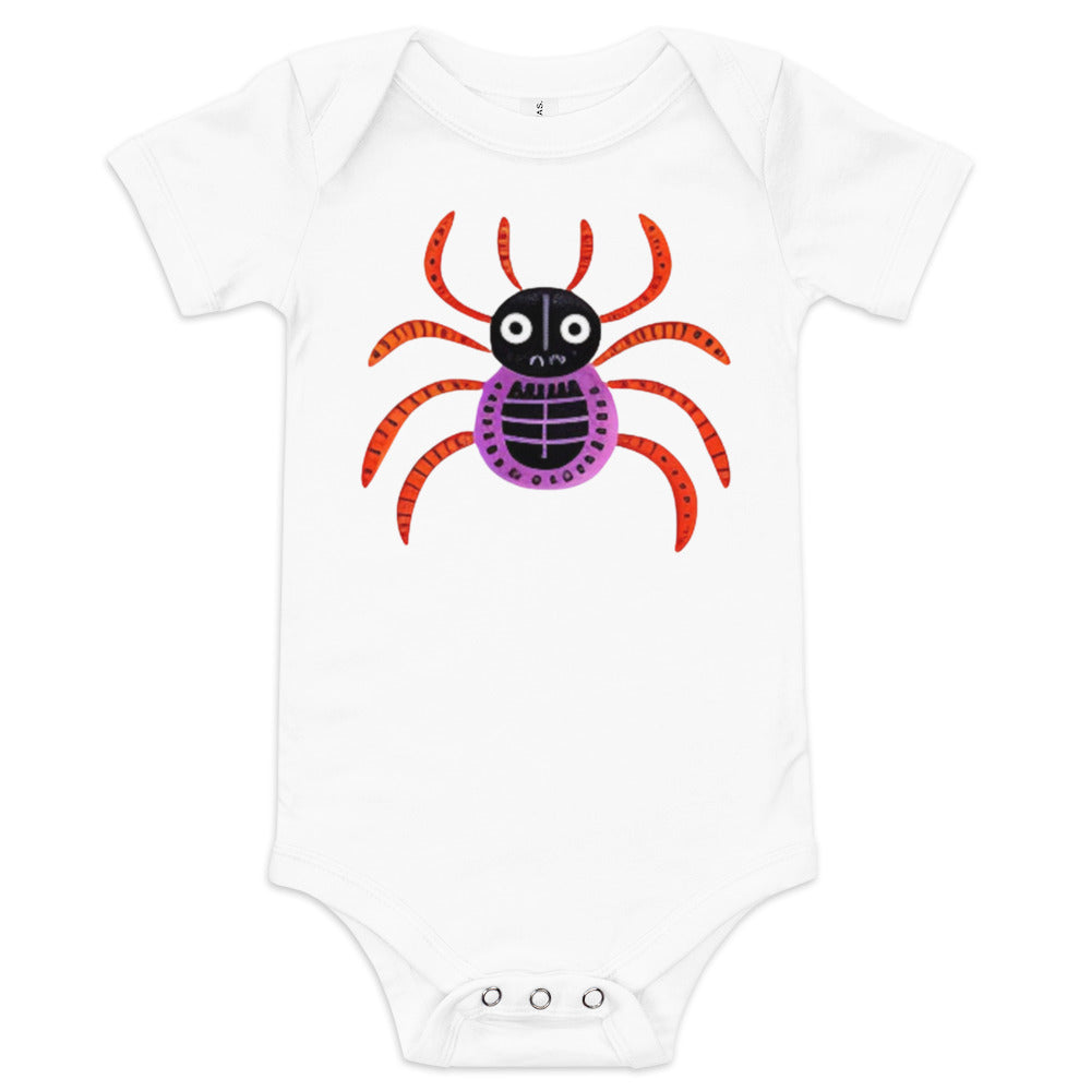 Striped Spider Critter #01 Baby short sleeve one piece