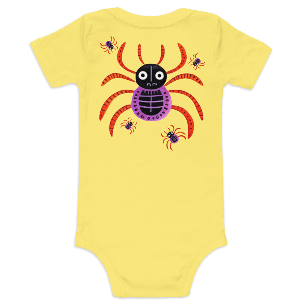 Striped Spider Critter #01 Baby short sleeve one piece