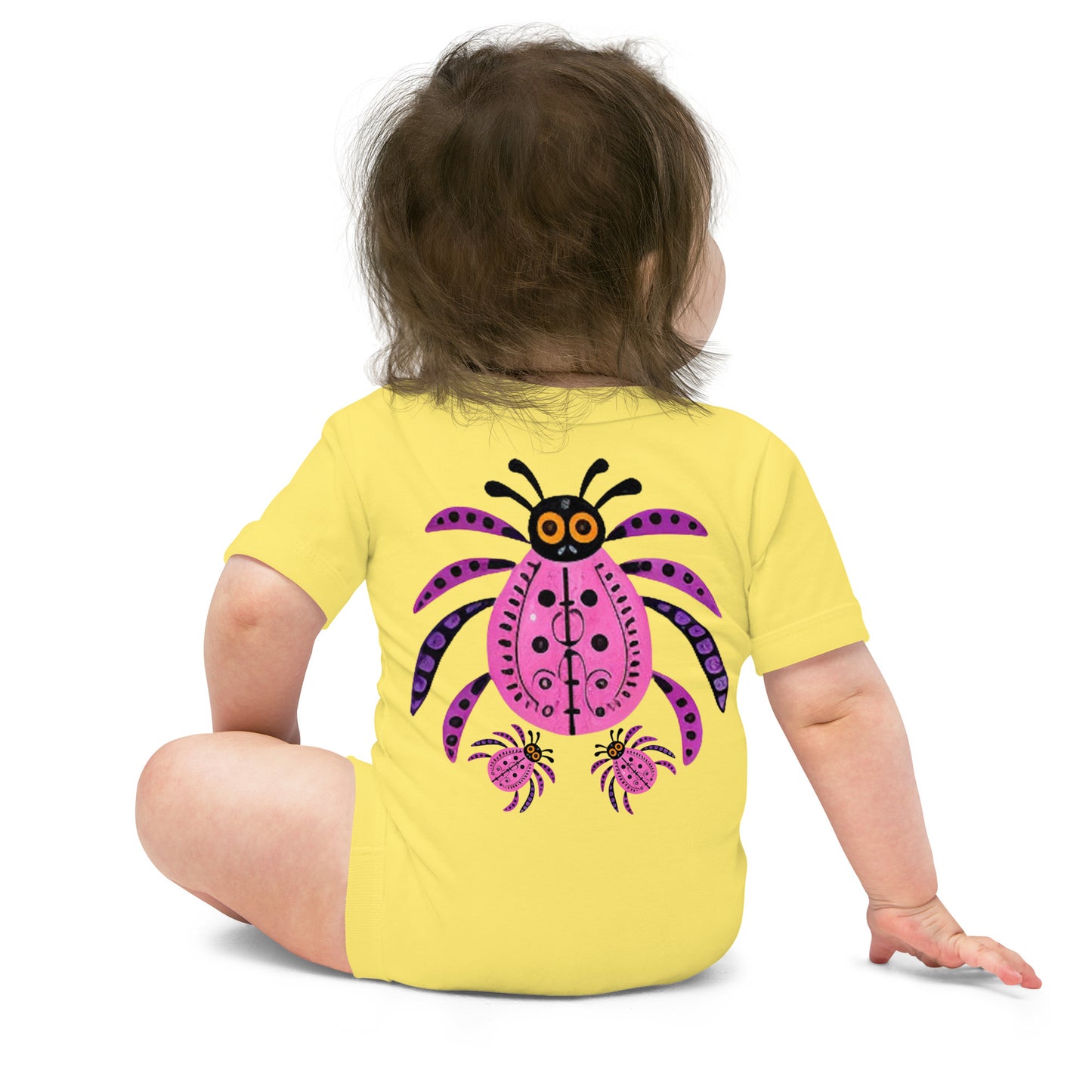 Striped Spider Critter #03 Baby short sleeve one piece