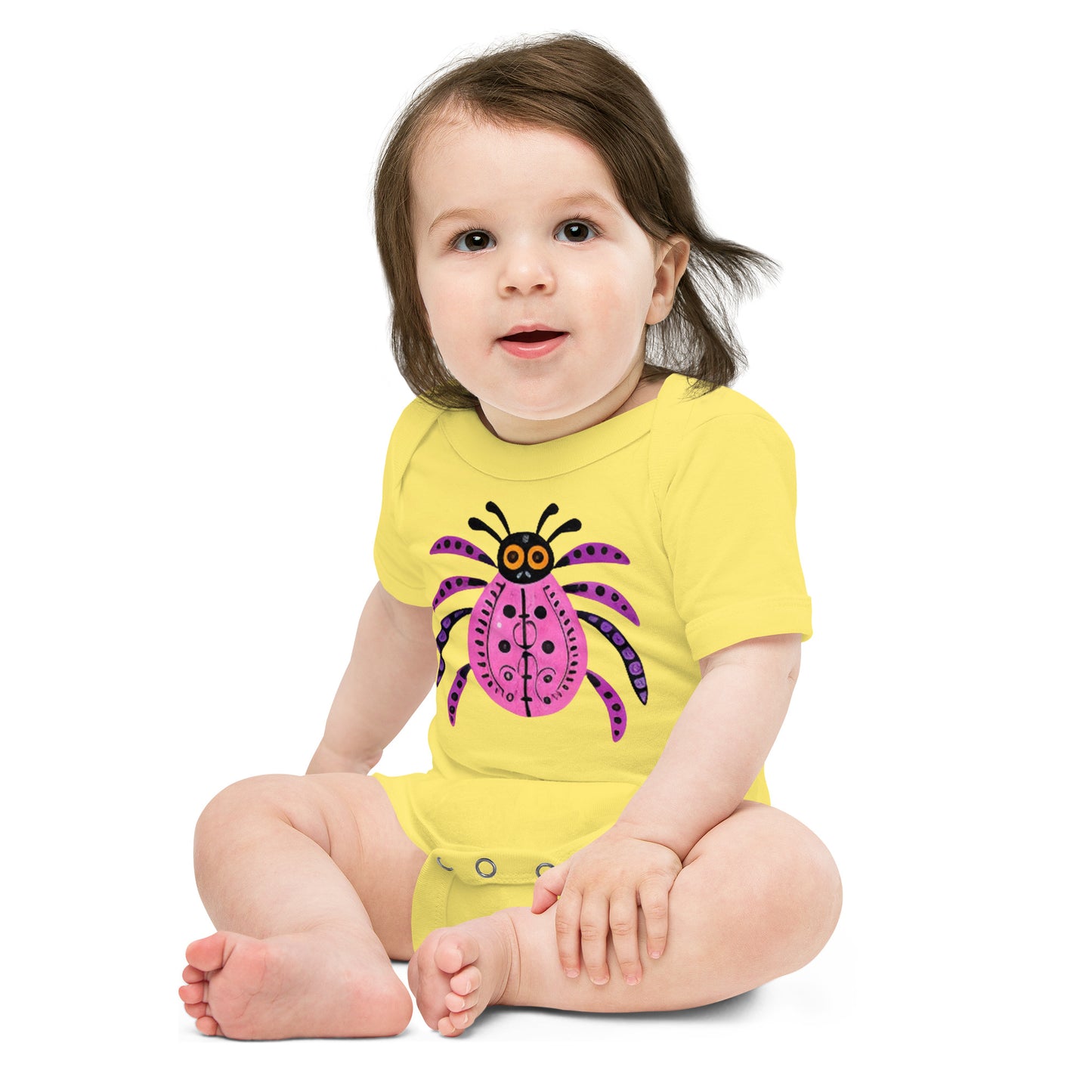 Striped Spider Critter #03 Baby short sleeve one piece