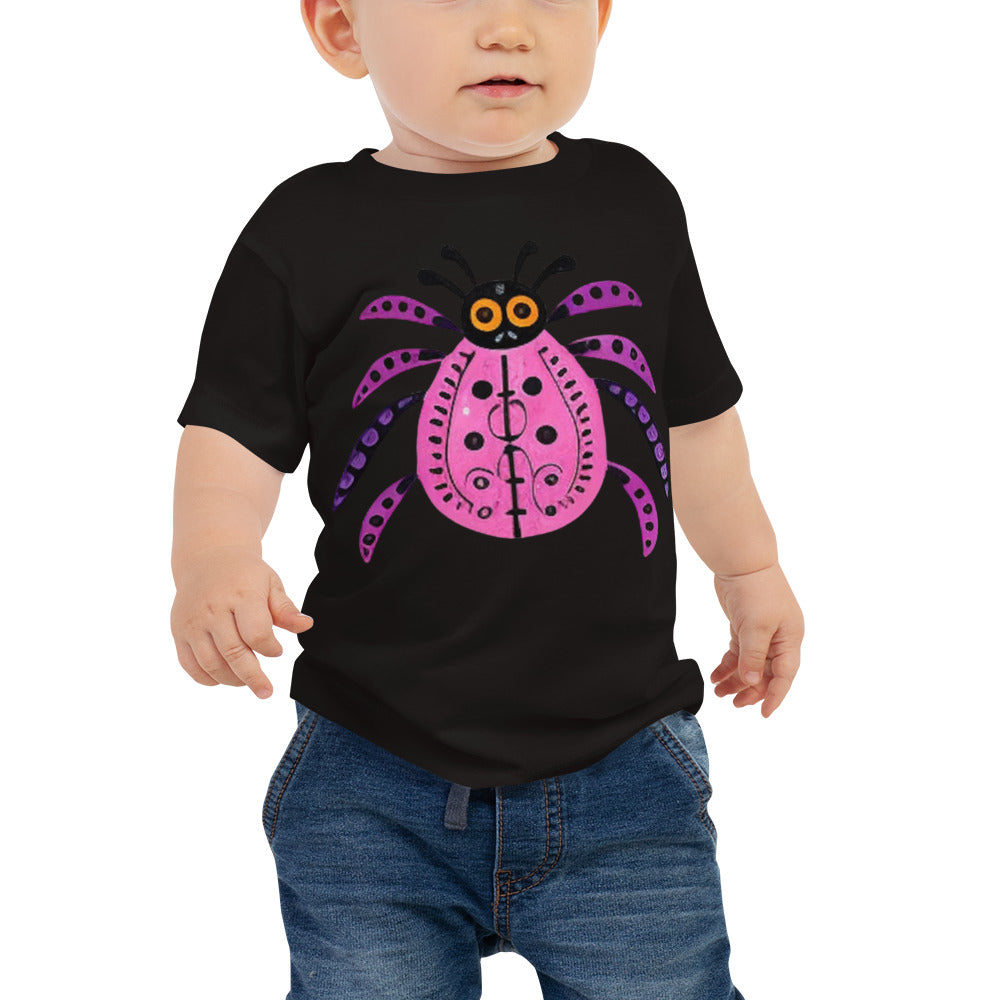 Striped Spider Critter #03 Baby Jersey Short Sleeve Tee