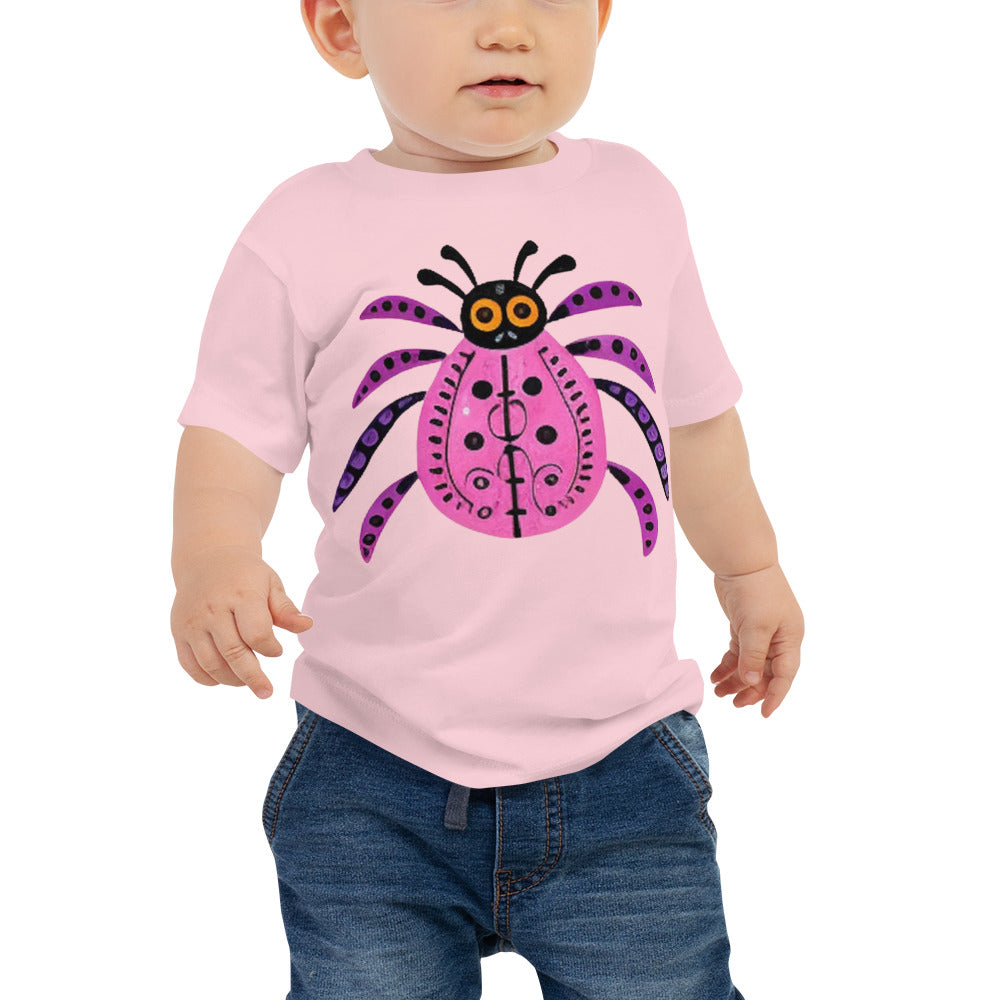 Striped Spider Critter #03 Baby Jersey Short Sleeve Tee