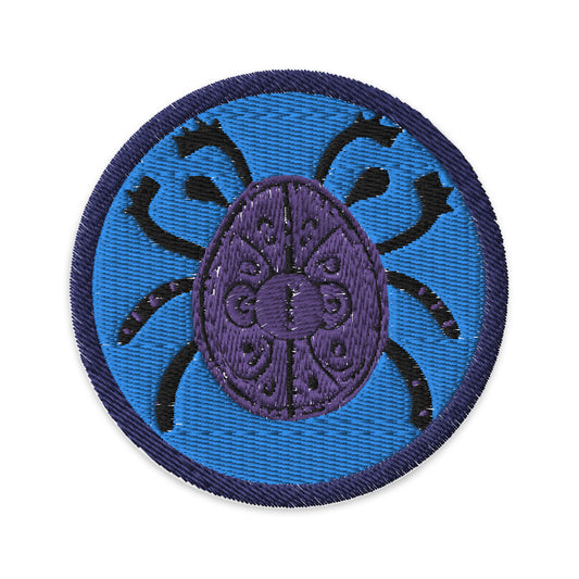 Striped Spider Critter #04 Circular Embroidered patches