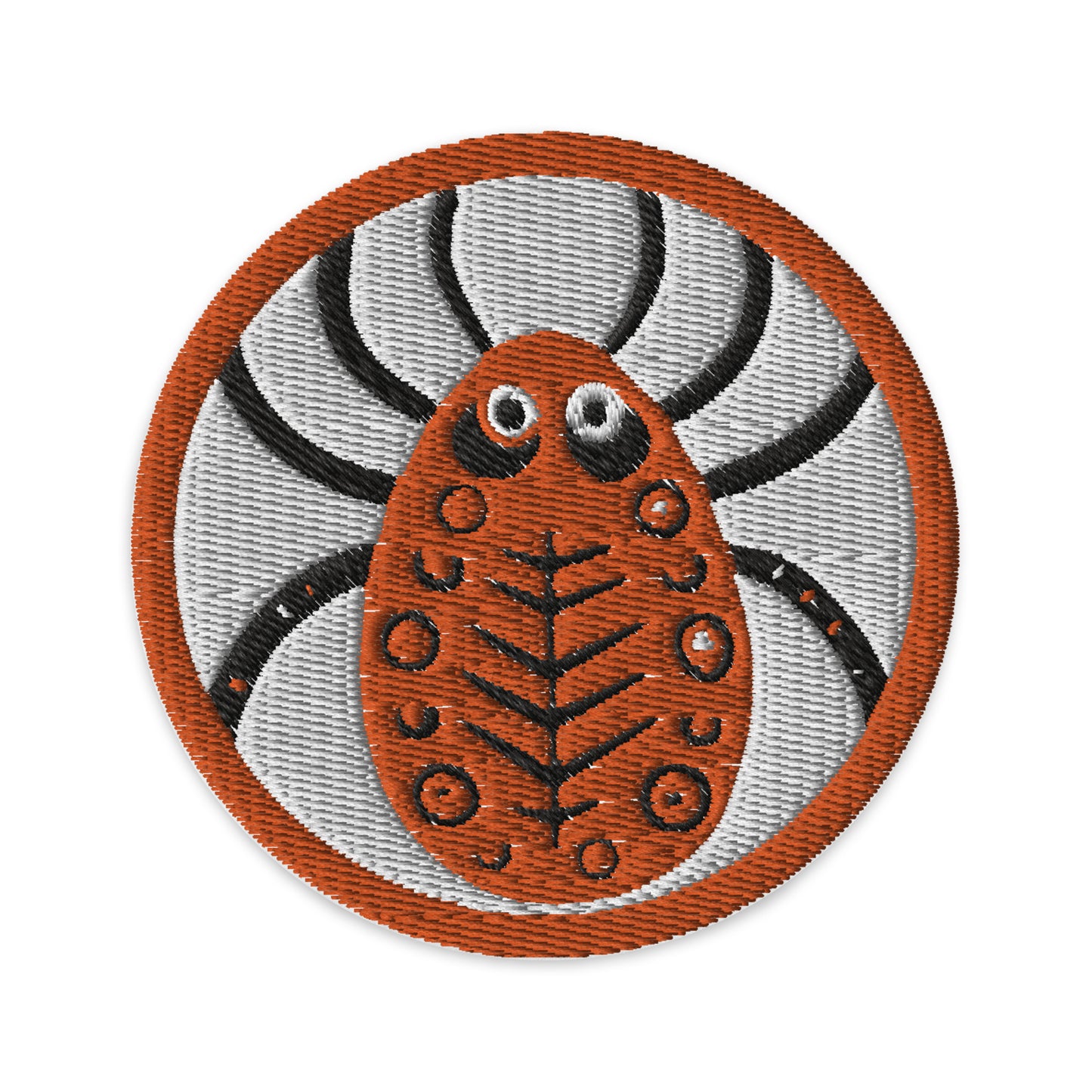 Striped Spider Critter #09 Circular Embroidered patches