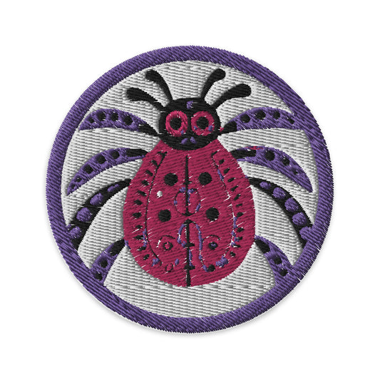 Striped Spider Critter #03 Circular Embroidered patches