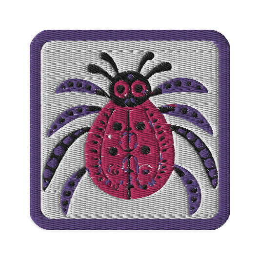 Striped Spider Critter #03 Square Embroidered patches