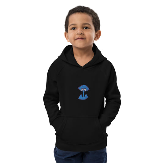 AEIOU Blue Embroidered "I" Kids eco hoodie