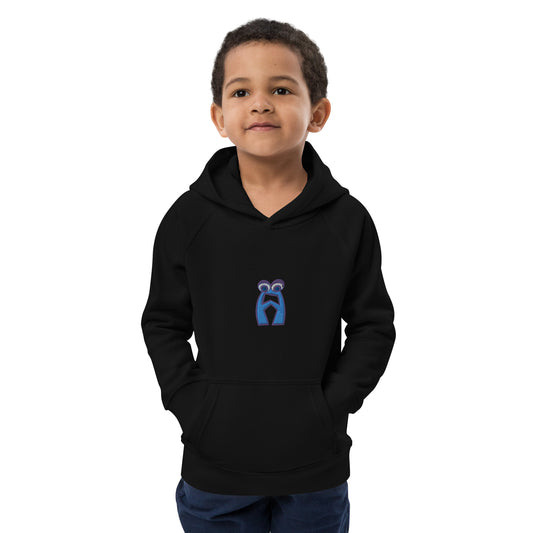 AEIOU Blue Embroidered "A" Kids eco hoodie