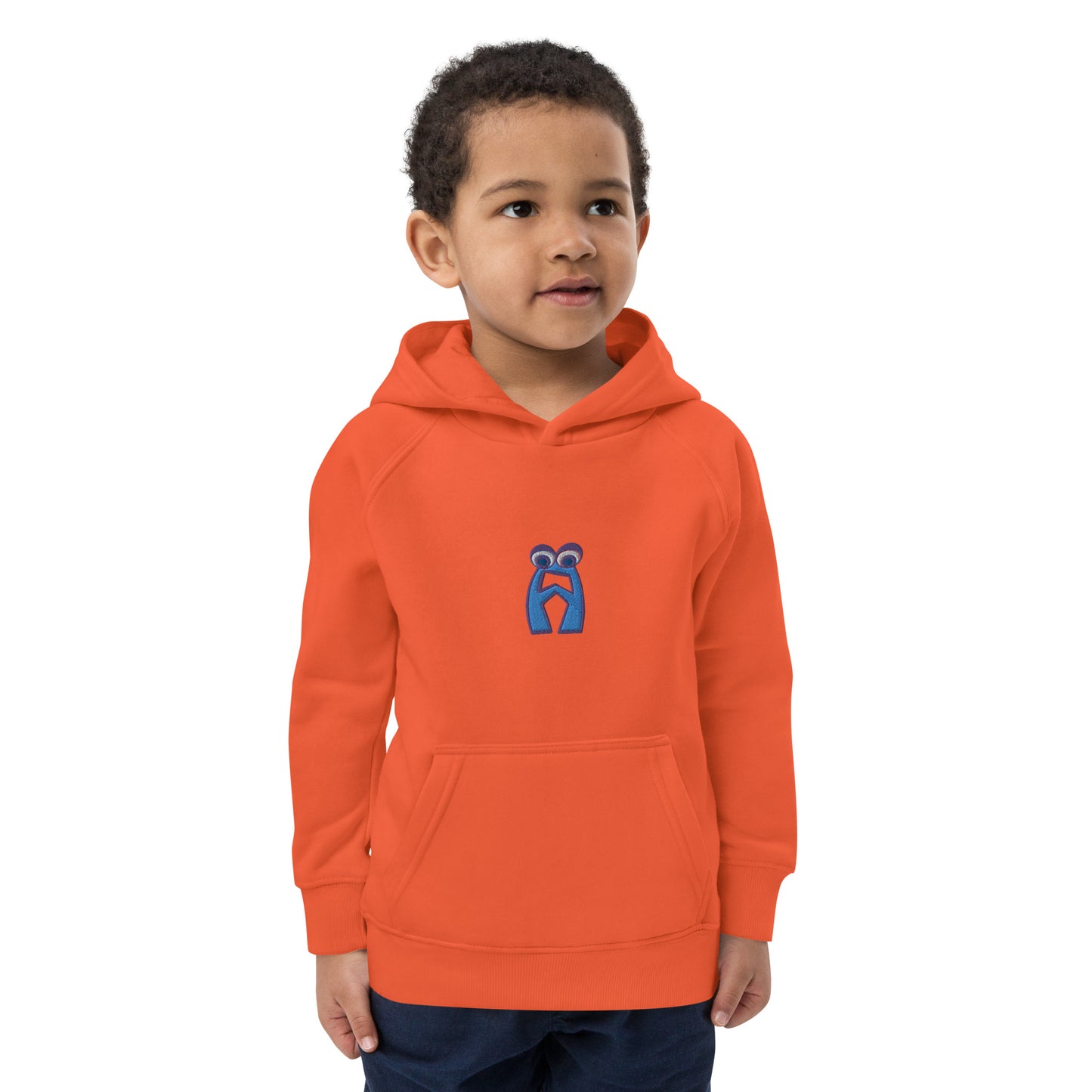 AEIOU Blue Embroidered "A" Kids eco hoodie