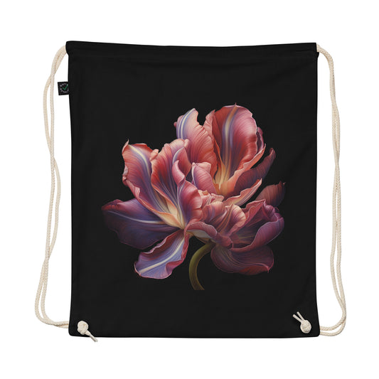 Twilight Tulip at Dusk Organic cotton drawstring bag