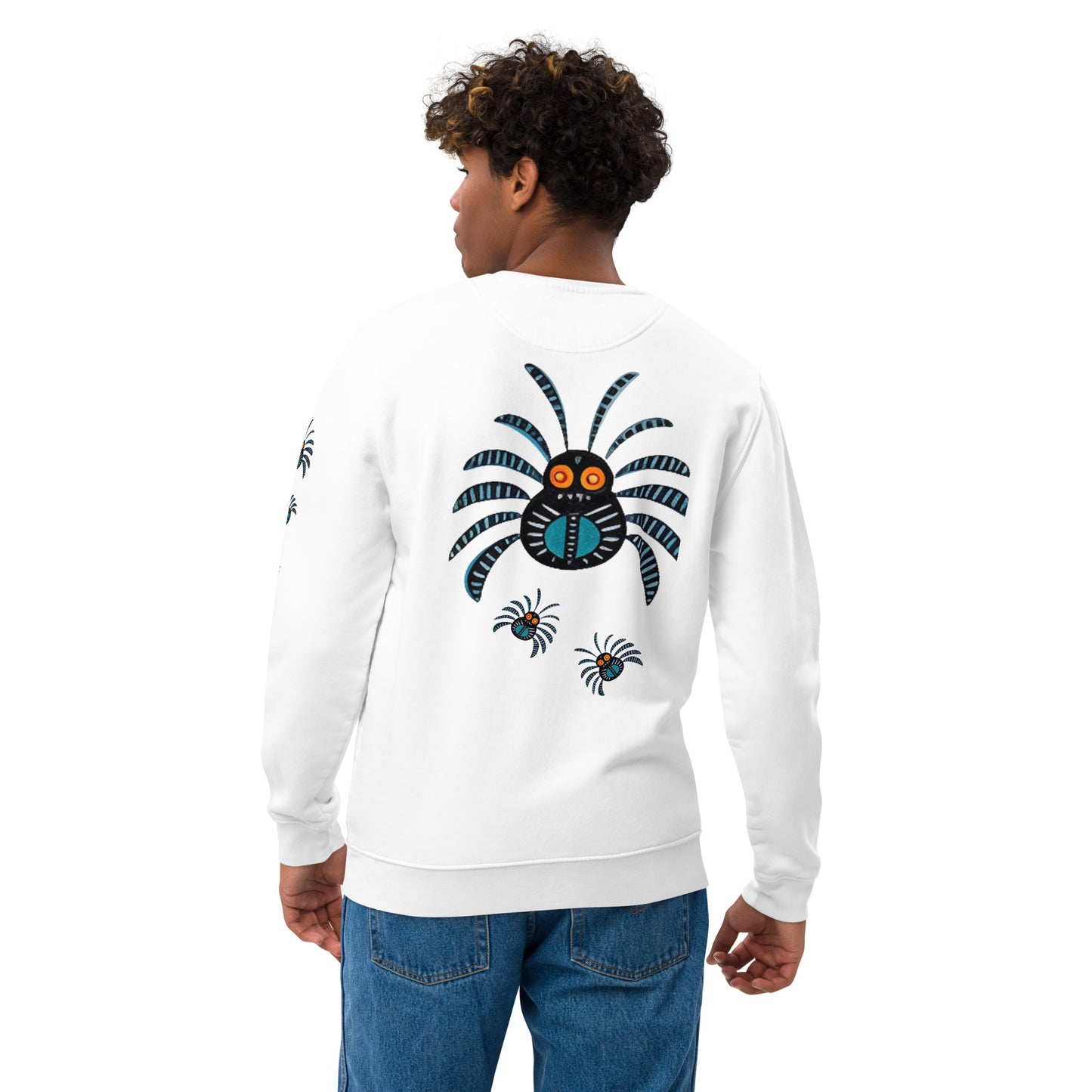 Striped Spider Critter #02 Unisex eco sweatshirt