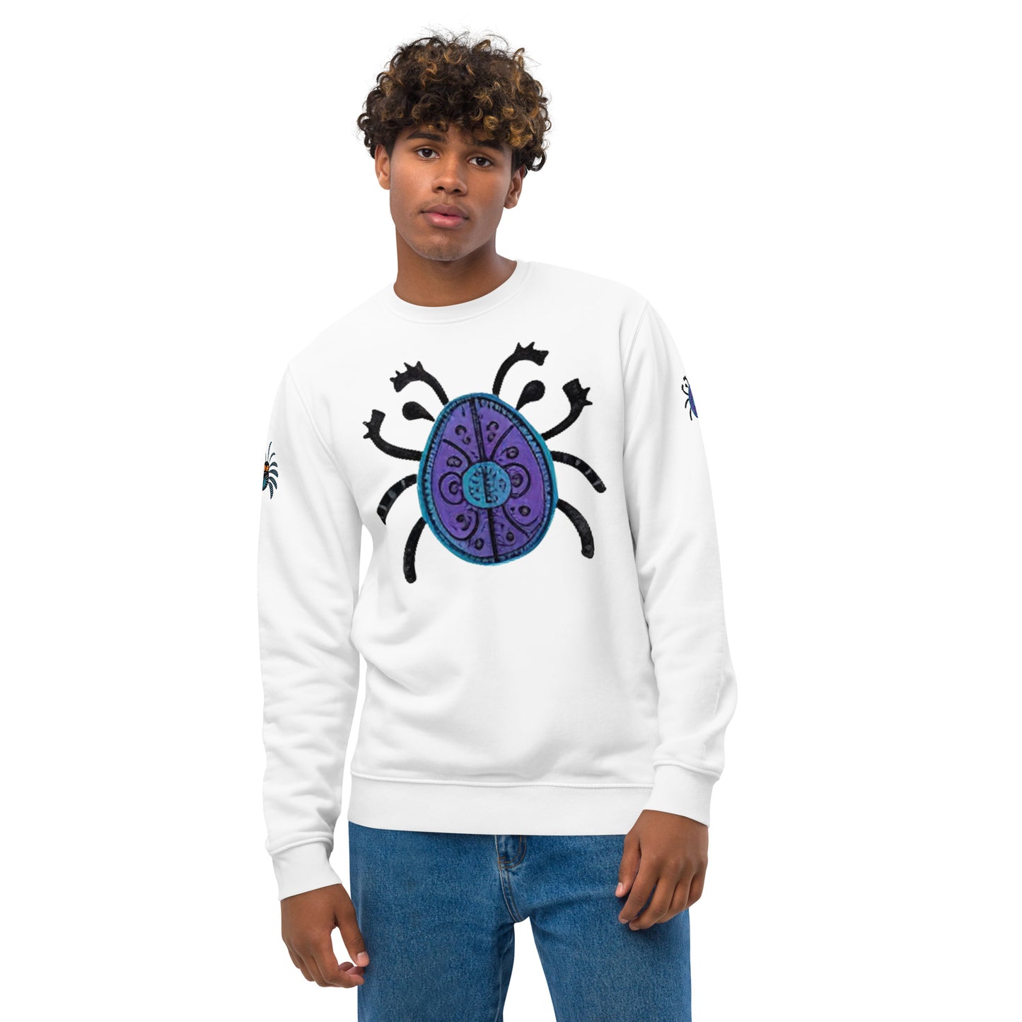 Striped Spider Critter #04 Unisex eco sweatshirt