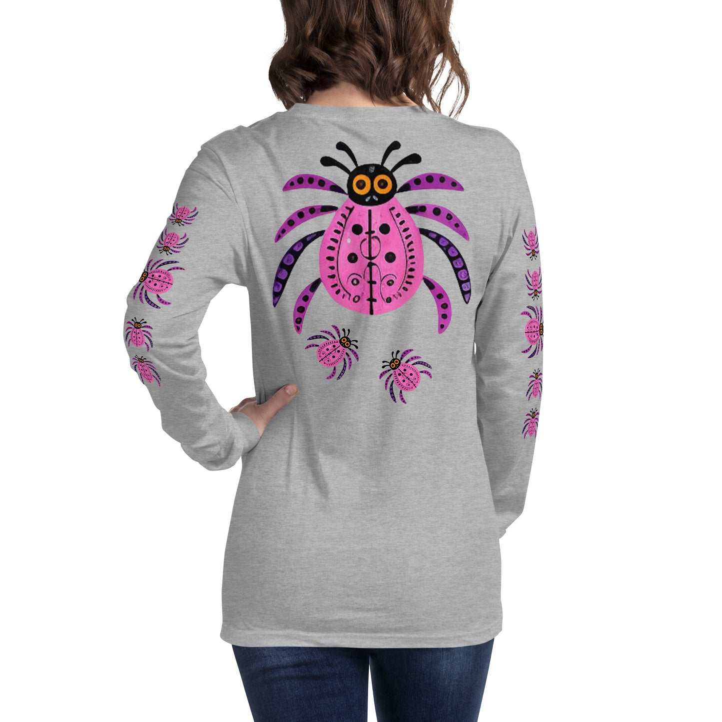 Striped Spider Critter #03 Unisex Long Sleeve Tee