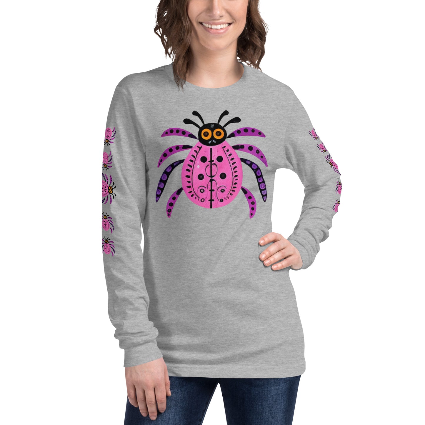 Striped Spider Critter #03 Unisex Long Sleeve Tee