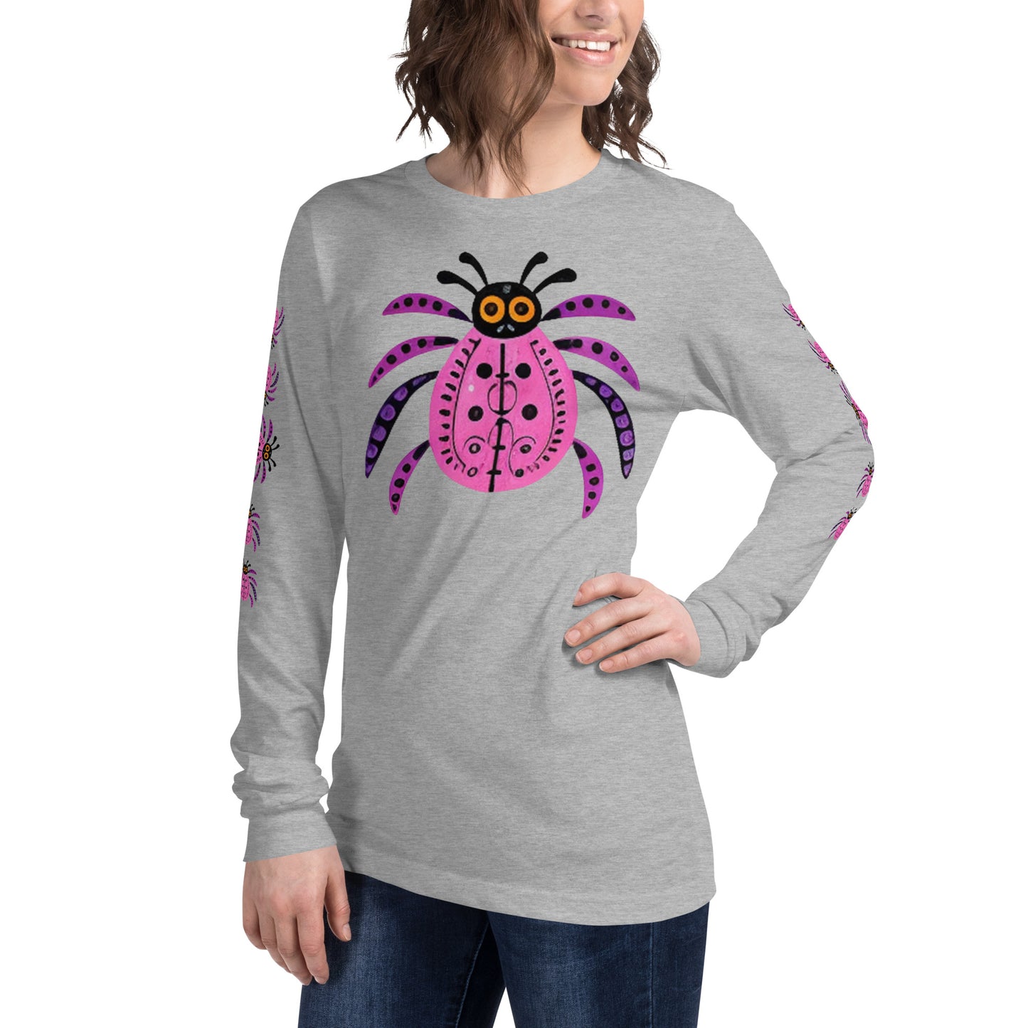 Striped Spider Critter #03 Unisex Long Sleeve Tee