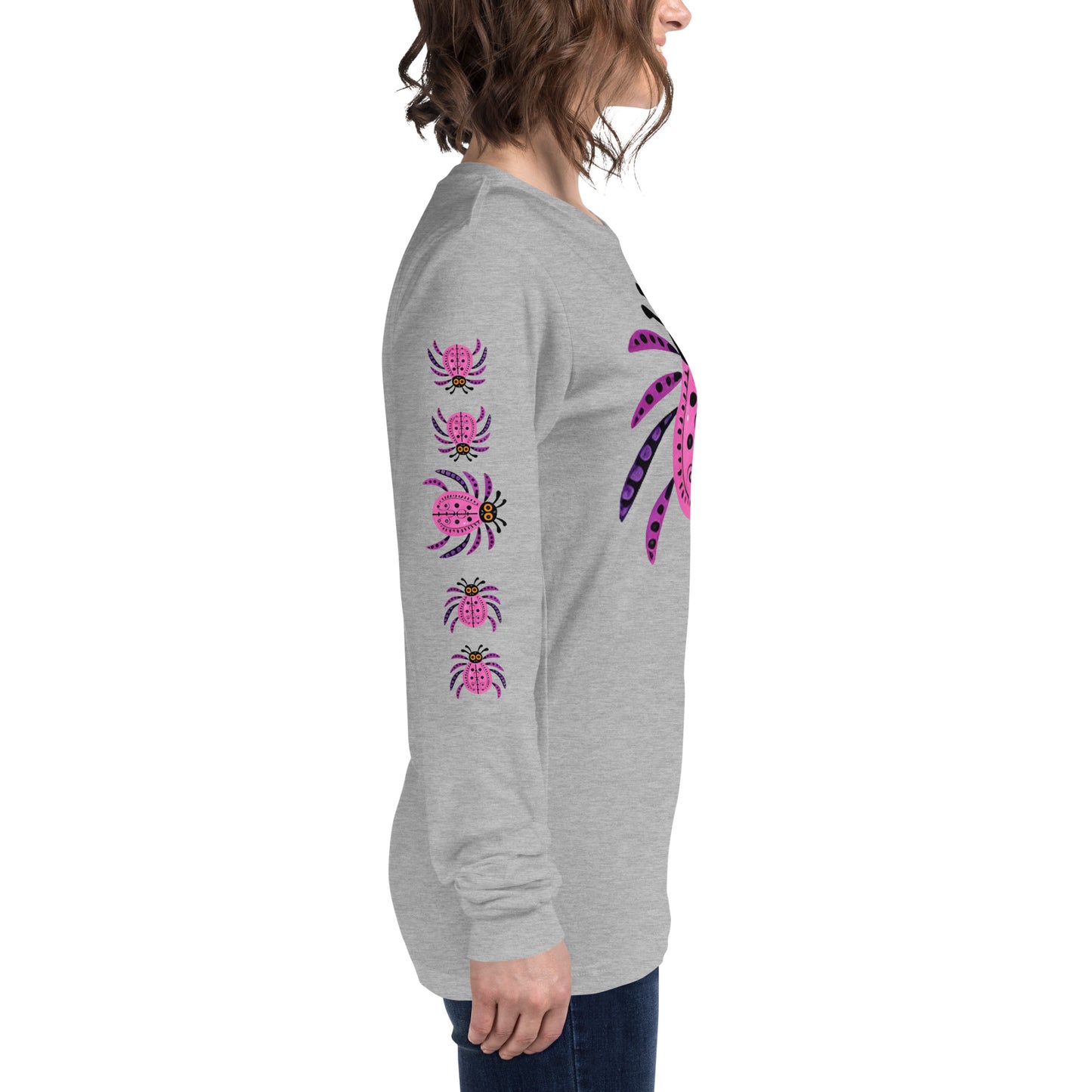 Striped Spider Critter #03 Unisex Long Sleeve Tee