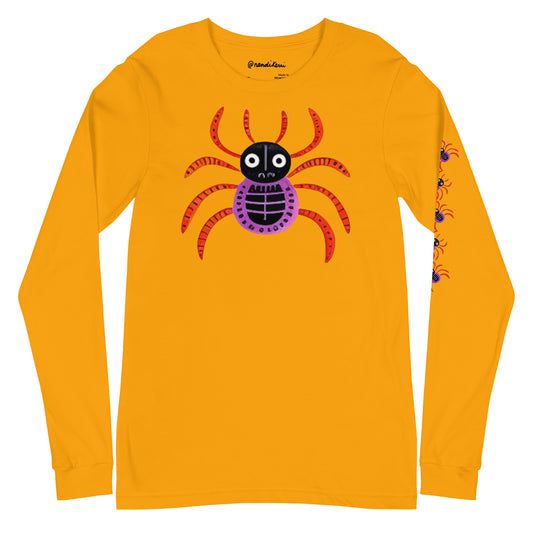 Striped Spider Critter #01 Unisex Long Sleeve Tee