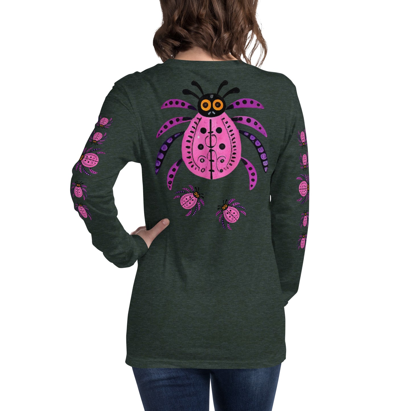 Striped Spider Critter #03 Unisex Long Sleeve Tee