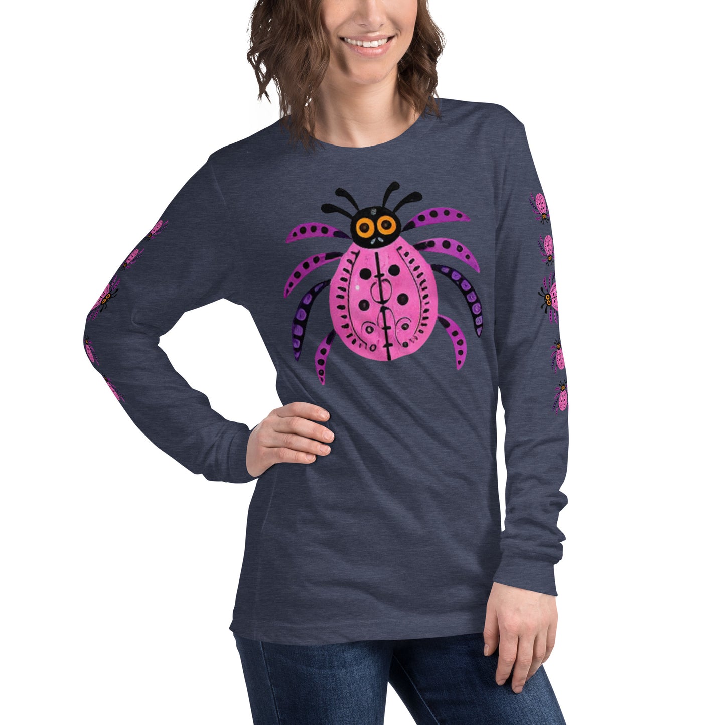 Striped Spider Critter #03 Unisex Long Sleeve Tee