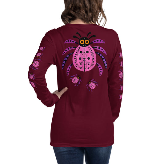 Striped Spider Critter #03 Unisex Long Sleeve Tee