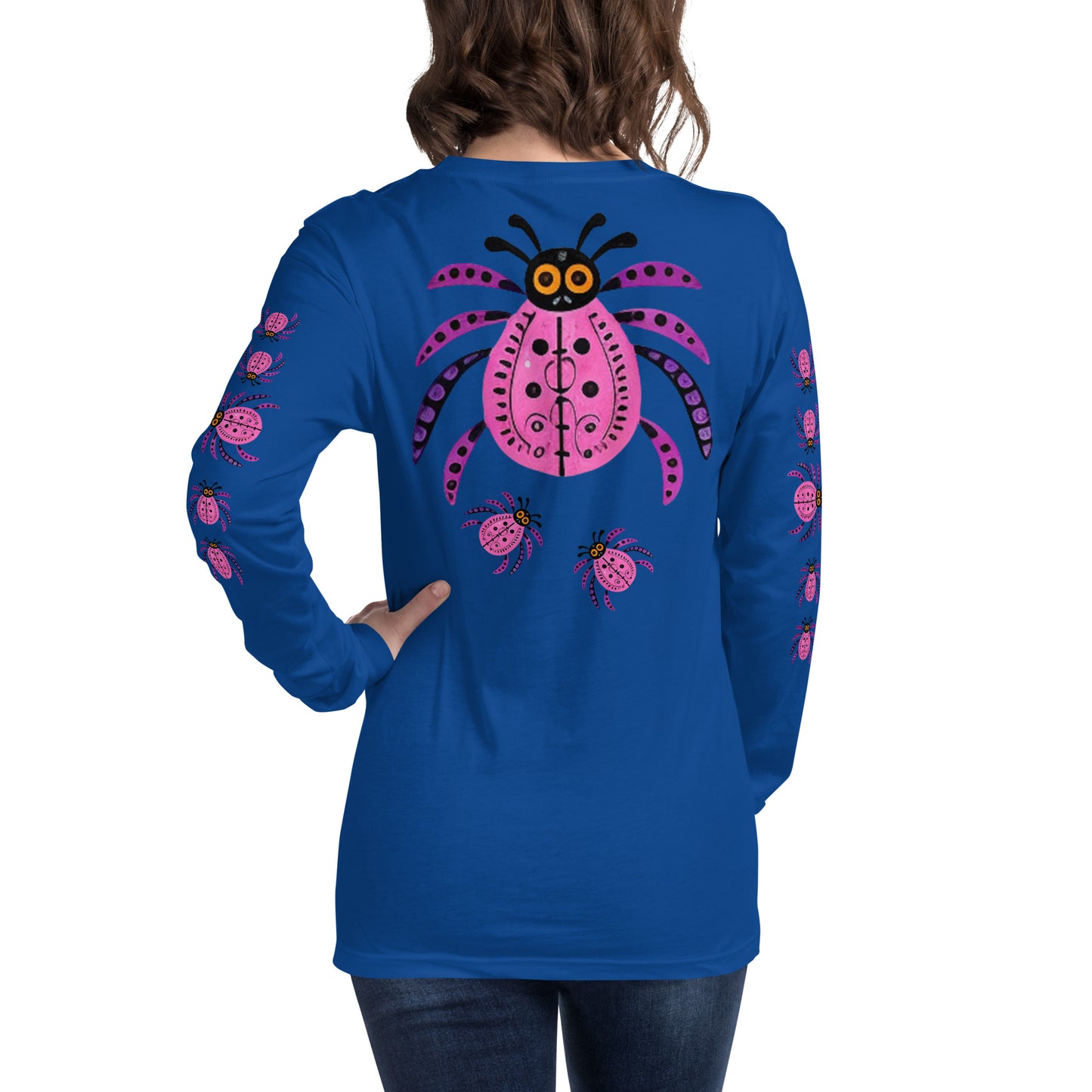 Striped Spider Critter #03 Unisex Long Sleeve Tee