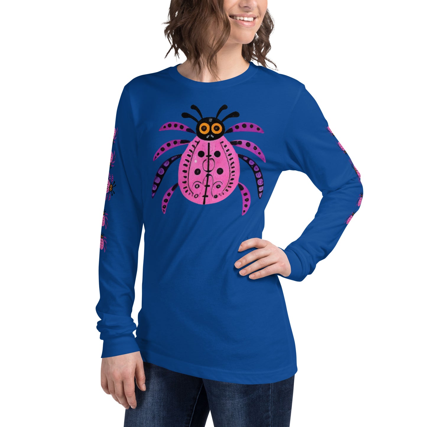 Striped Spider Critter #03 Unisex Long Sleeve Tee