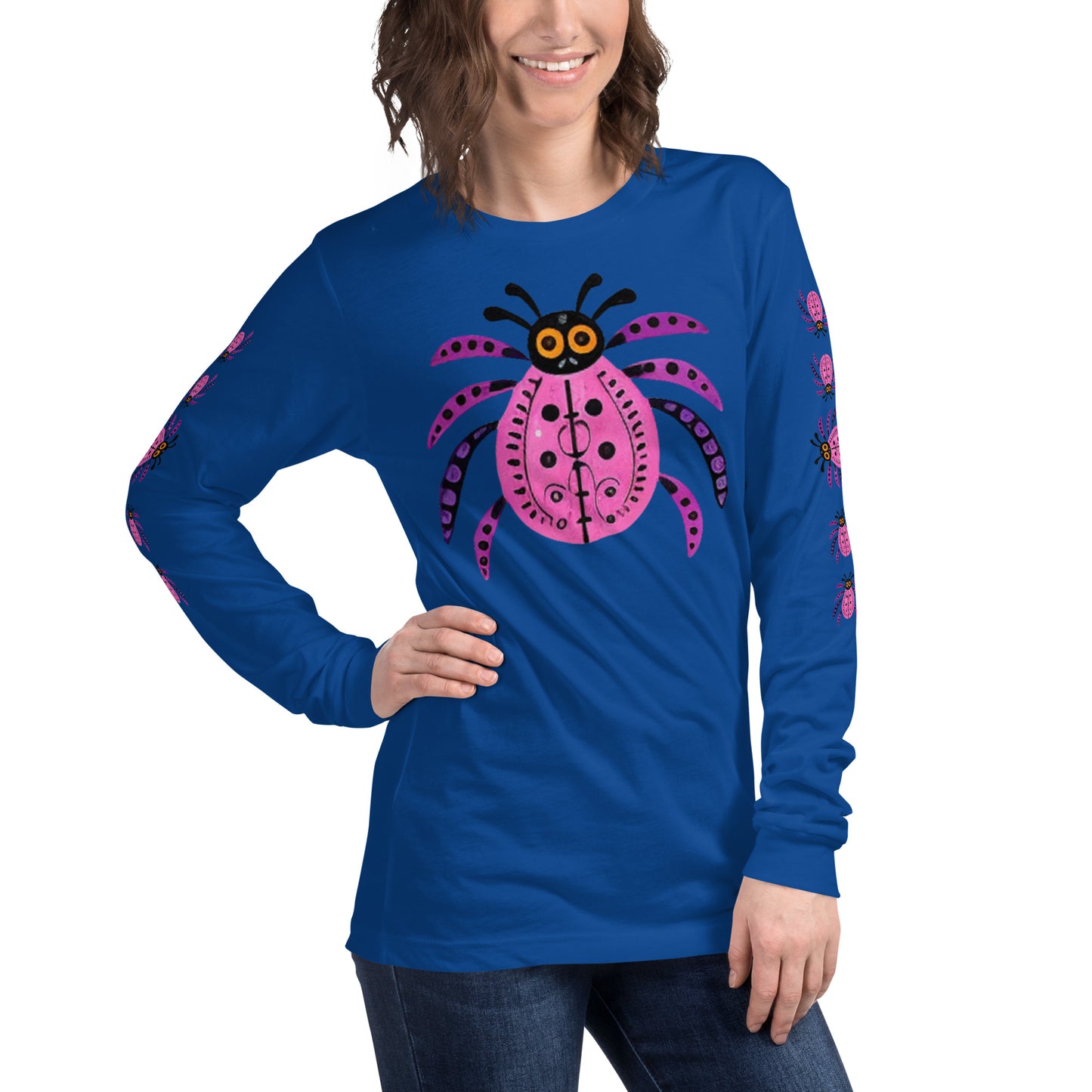 Striped Spider Critter #03 Unisex Long Sleeve Tee