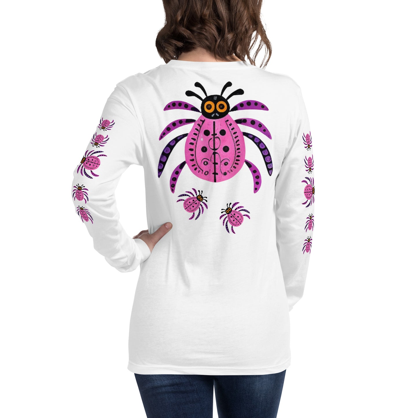 Striped Spider Critter #03 Unisex Long Sleeve Tee