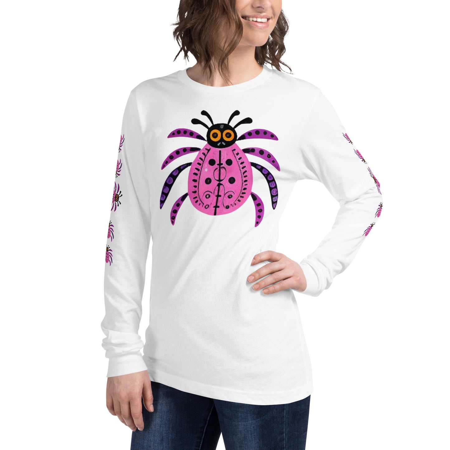 Striped Spider Critter #03 Unisex Long Sleeve Tee