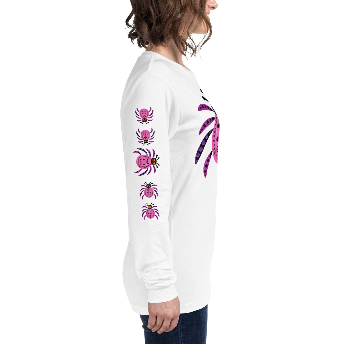 Striped Spider Critter #03 Unisex Long Sleeve Tee