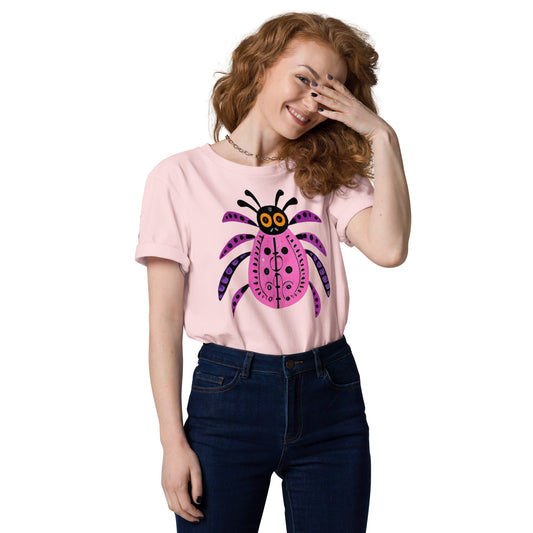 Striped Spider Critter #03 Unisex organic cotton t-shirt