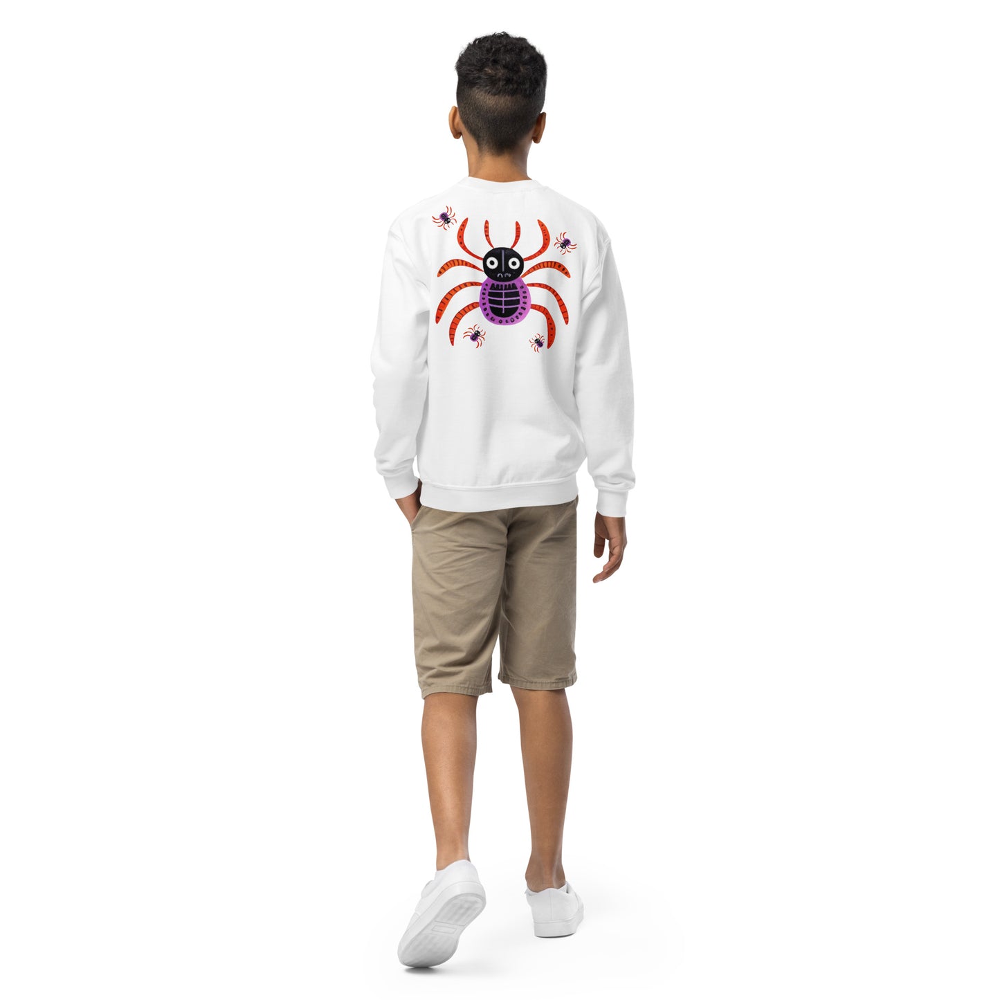 Striped Spider Critter #01 Youth crewneck sweatshirt