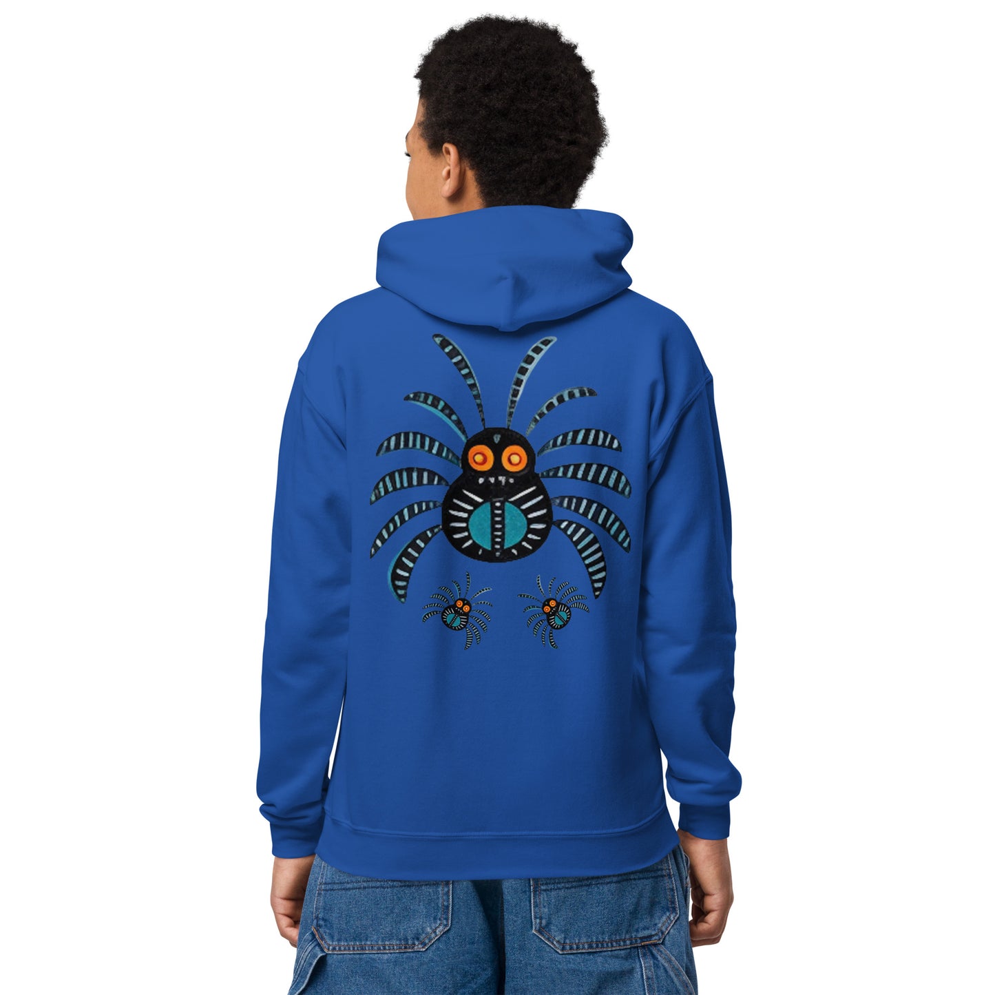 Striped Spider Critter #02 Youth heavy blend hoodie