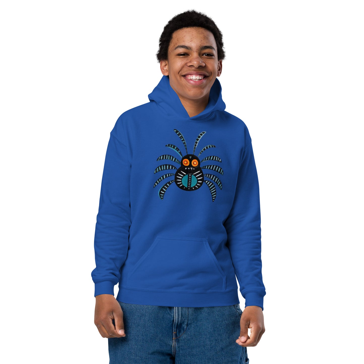 Striped Spider Critter #02 Youth heavy blend hoodie