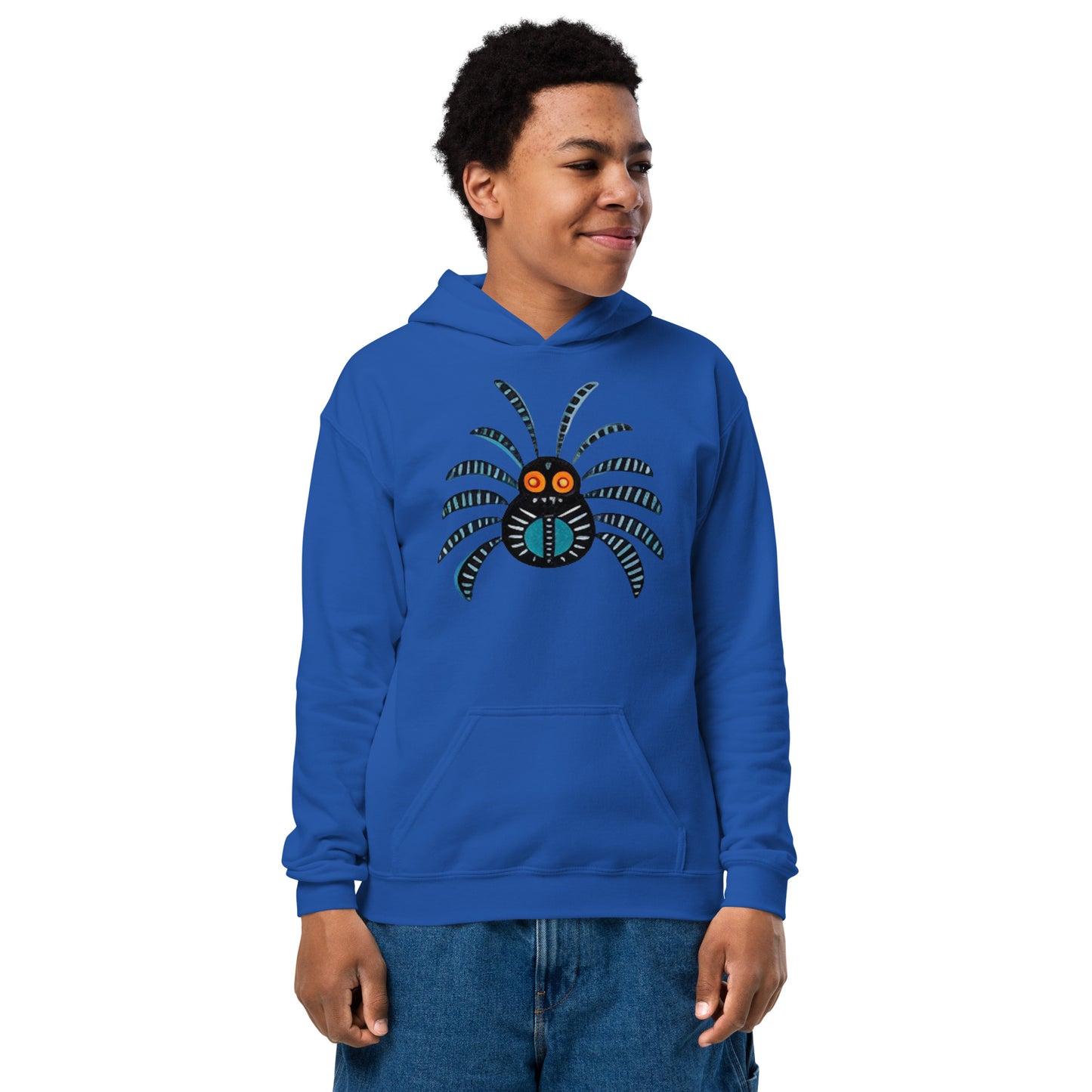 Striped Spider Critter #02 Youth heavy blend hoodie