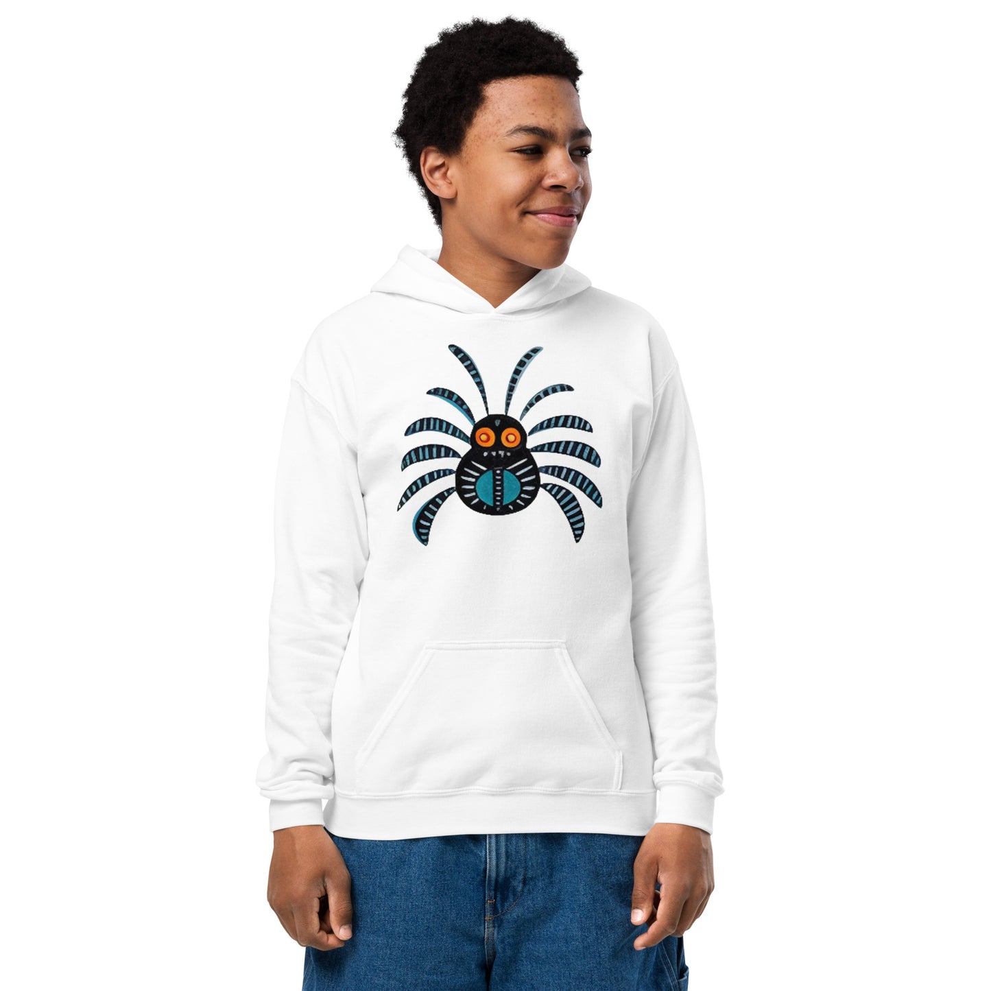 Striped Spider Critter #02 Youth heavy blend hoodie