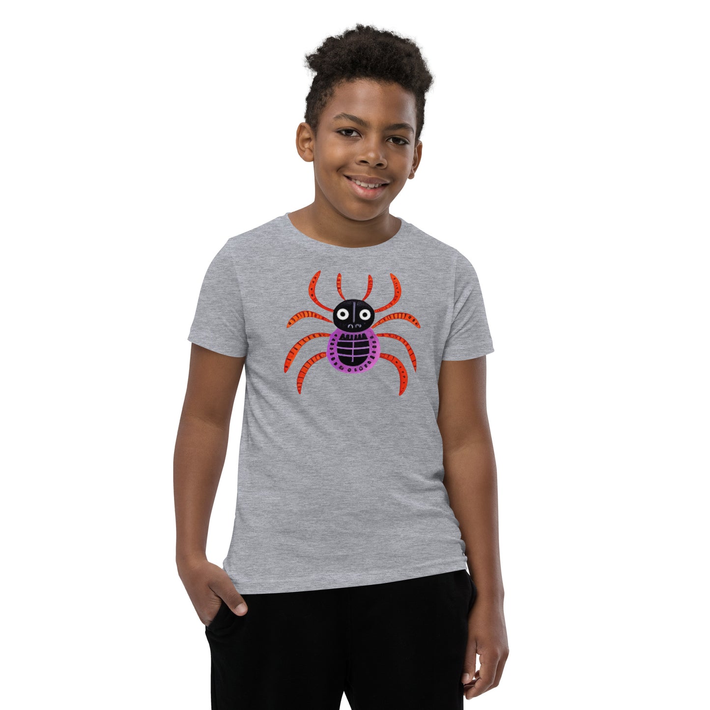 Striped Spider Critter #01 Youth Short Sleeve T-Shirt