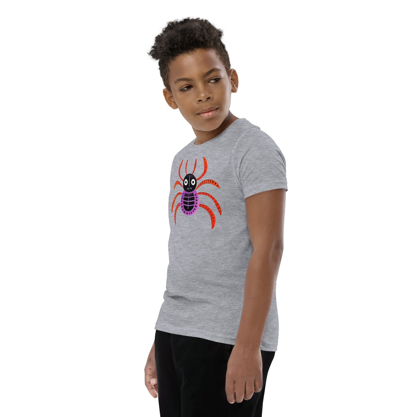 Striped Spider Critter #01 Youth Short Sleeve T-Shirt