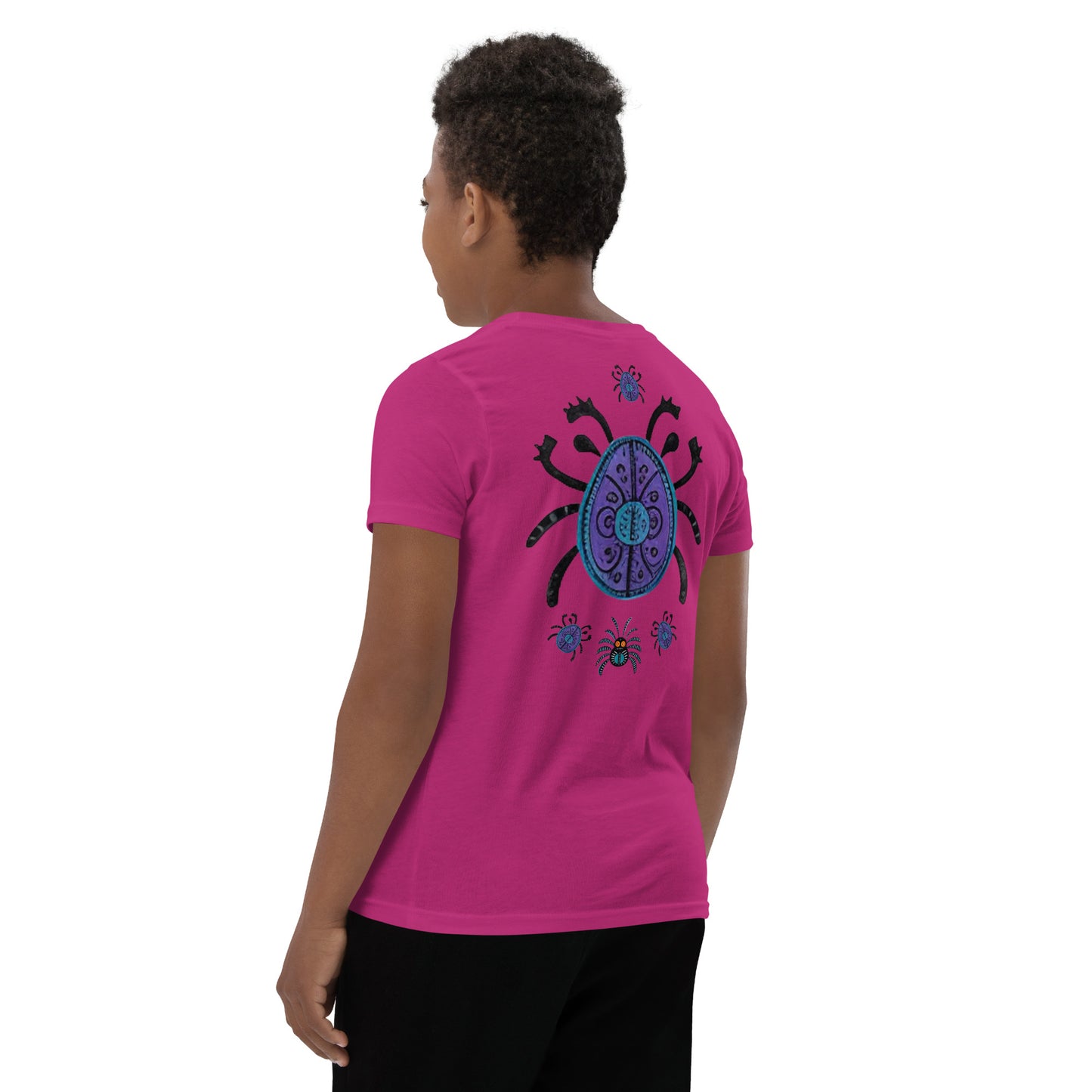 Striped Spider Critter #04 Youth Short Sleeve T-Shirt