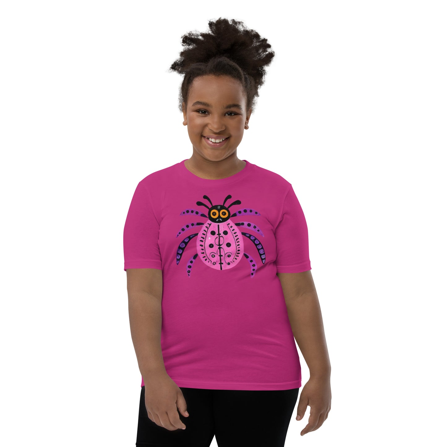 Striped Spider Critter #03 Youth Short Sleeve T-Shirt