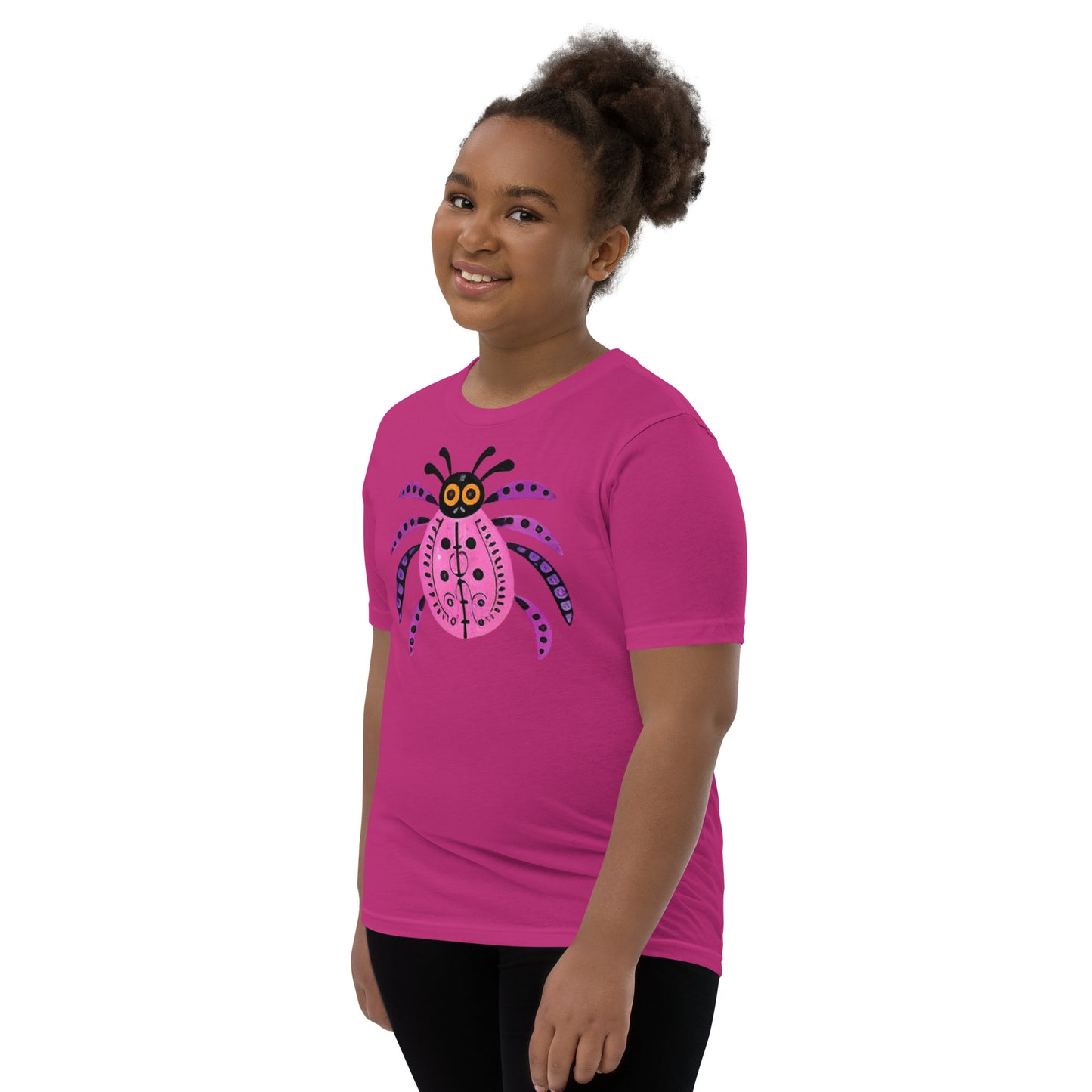 Striped Spider Critter #03 Youth Short Sleeve T-Shirt