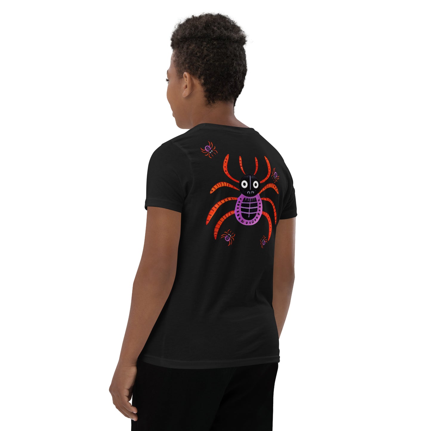 Striped Spider Critter #01 Youth Short Sleeve T-Shirt