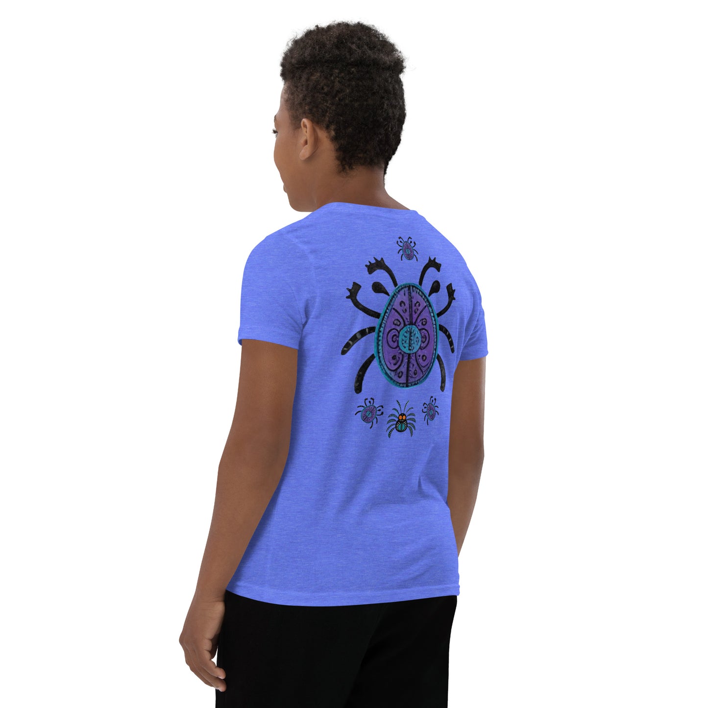 Striped Spider Critter #04 Youth Short Sleeve T-Shirt