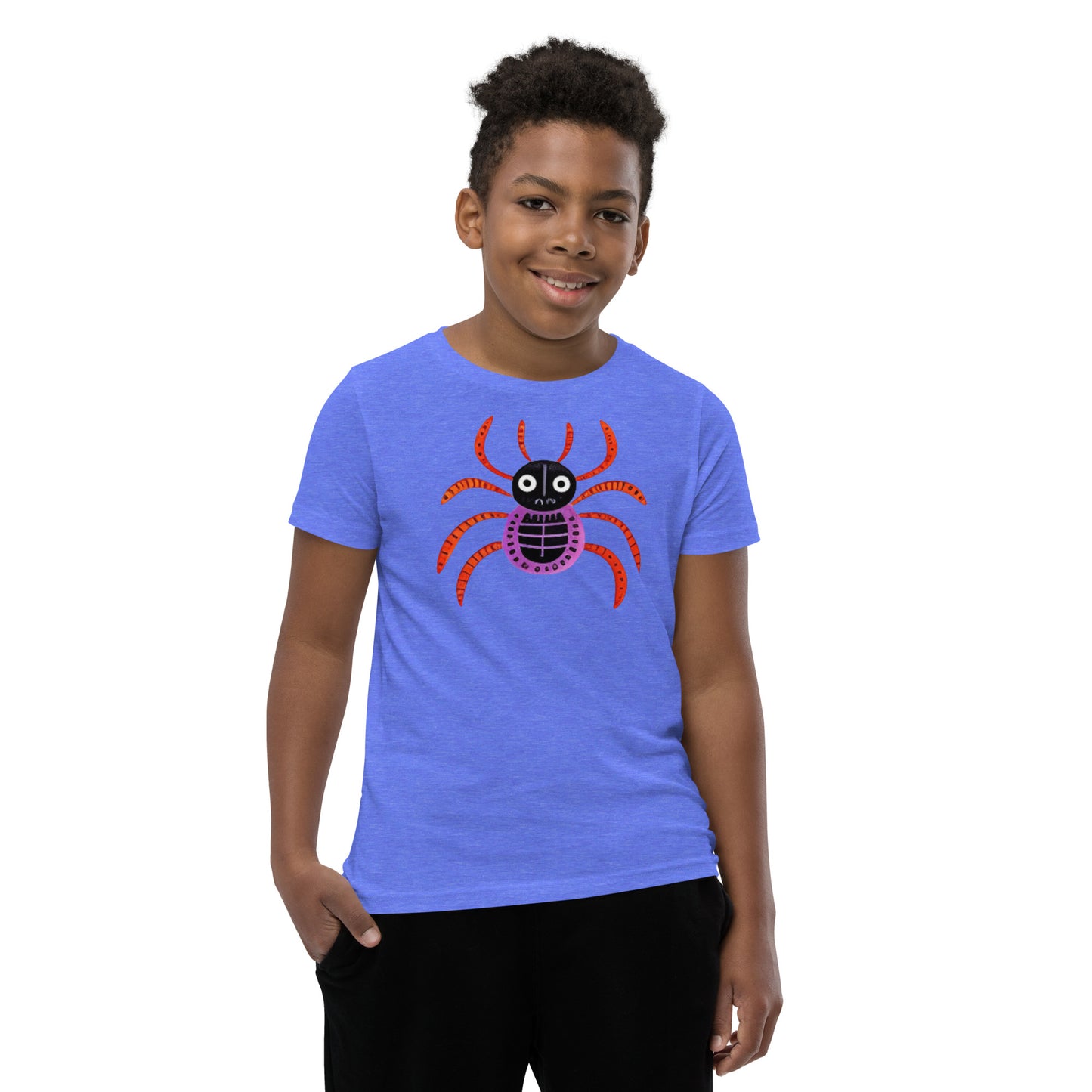 Striped Spider Critter #01 Youth Short Sleeve T-Shirt